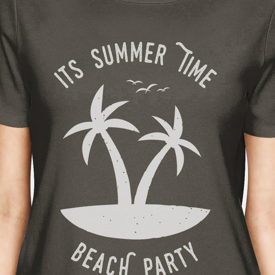 It's Summer Time Beach Party Womens Dark Grey Shirt