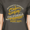 Authentic Summer Surfing California Womens Dark Grey Shirt