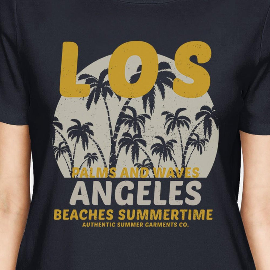 Los Angeles Beaches Summertime Womens Navy Shirt