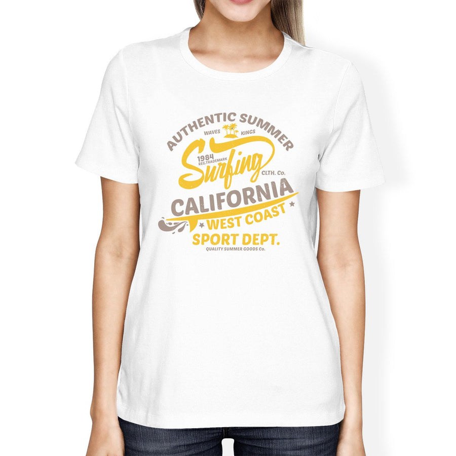 Authentic Summer Surfing California Womens White Shirt