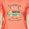 California Beaches Endless Summer Womens Peach Shirt