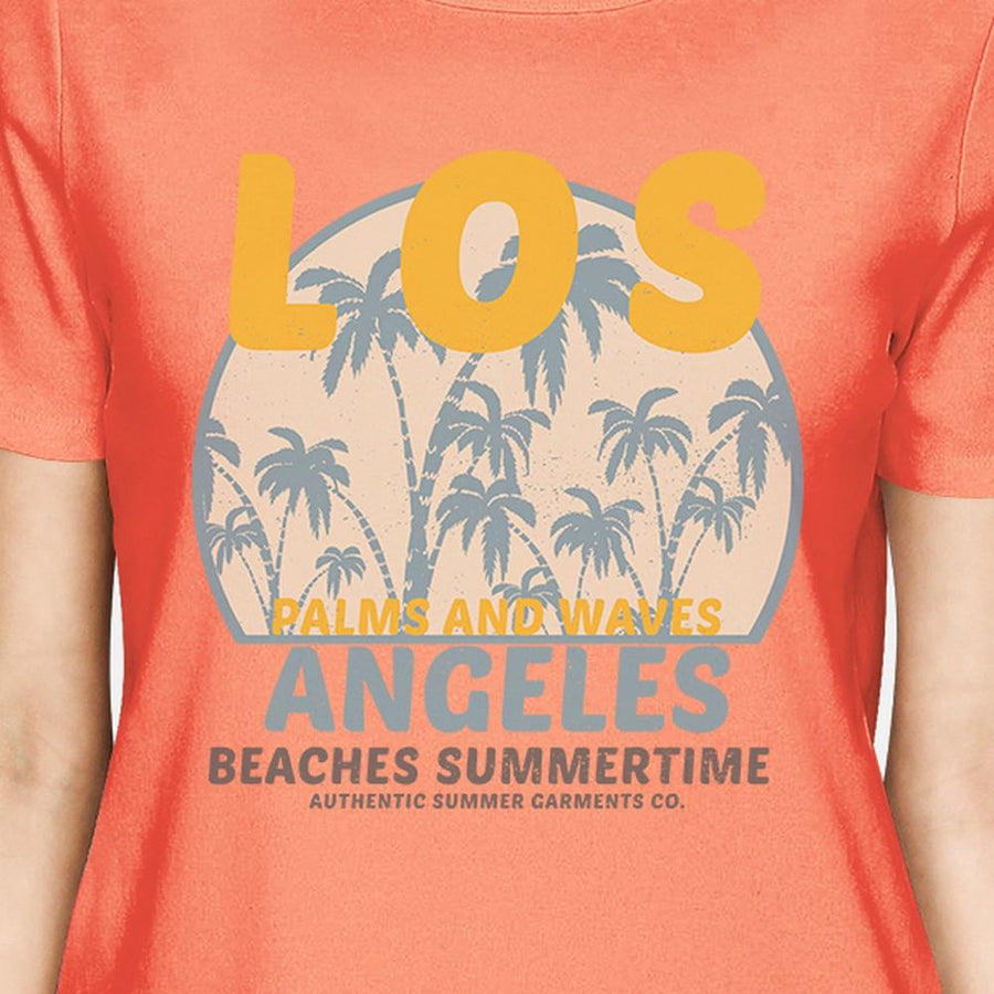 Los Angeles Beaches Summertime Womens Peach Shirt