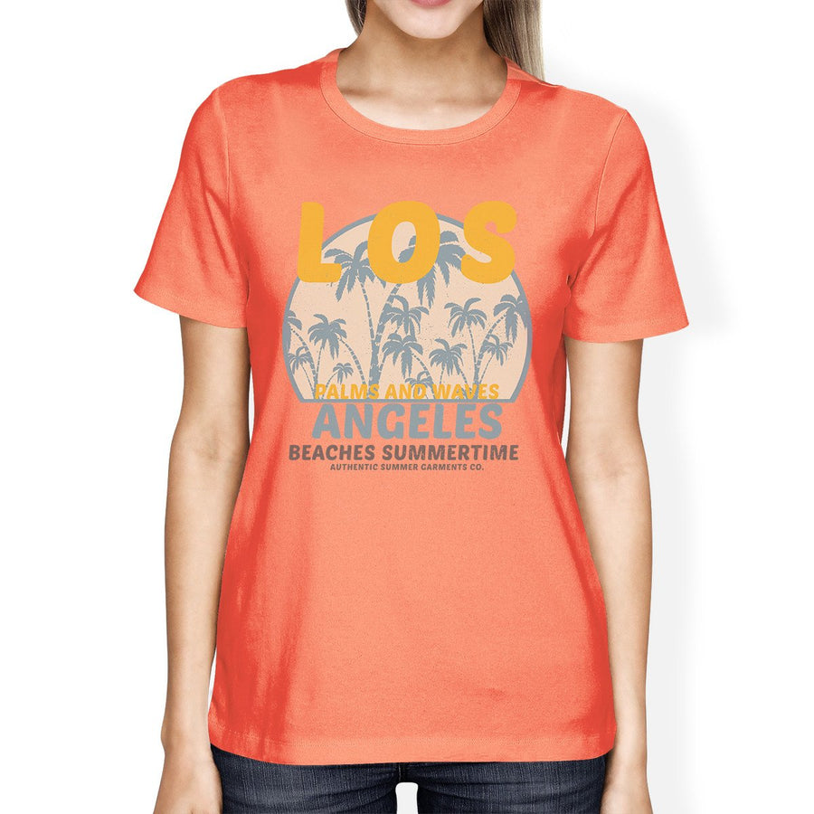 Los Angeles Beaches Summertime Womens Peach Shirt