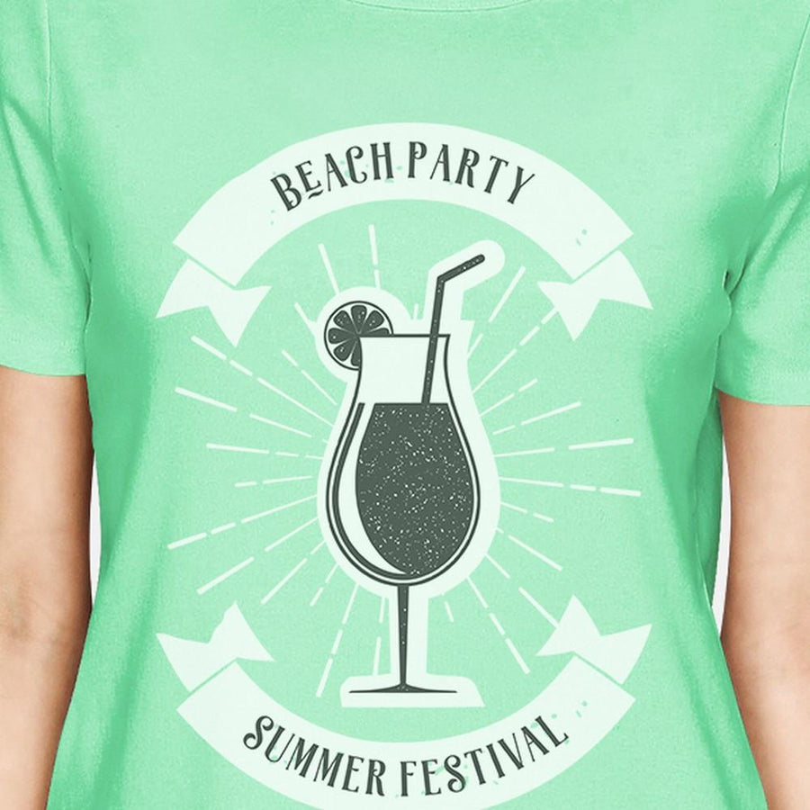 Beach Party Summer Festival Womens Mint Shirt