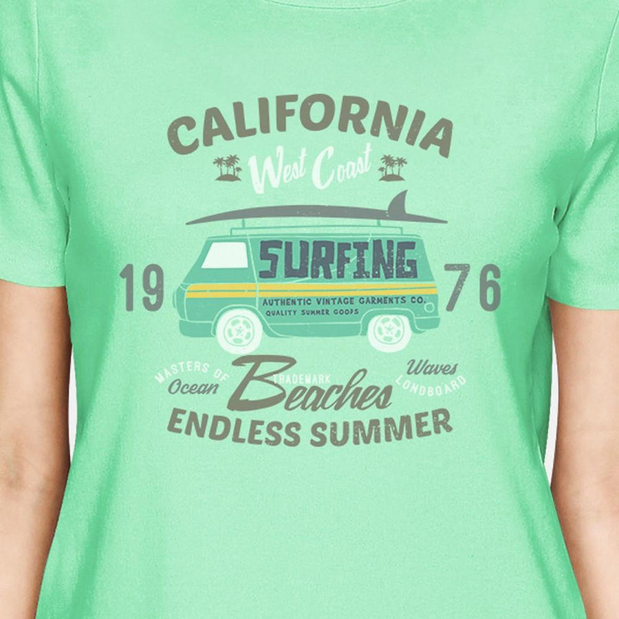 California Beaches Endless Summer Womens Mint Shirt