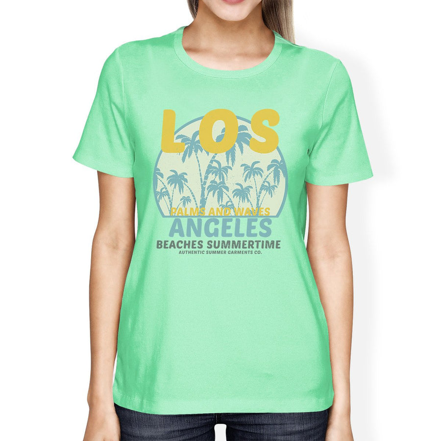 Los Angeles Beaches Summertime Womens Mint Shirt