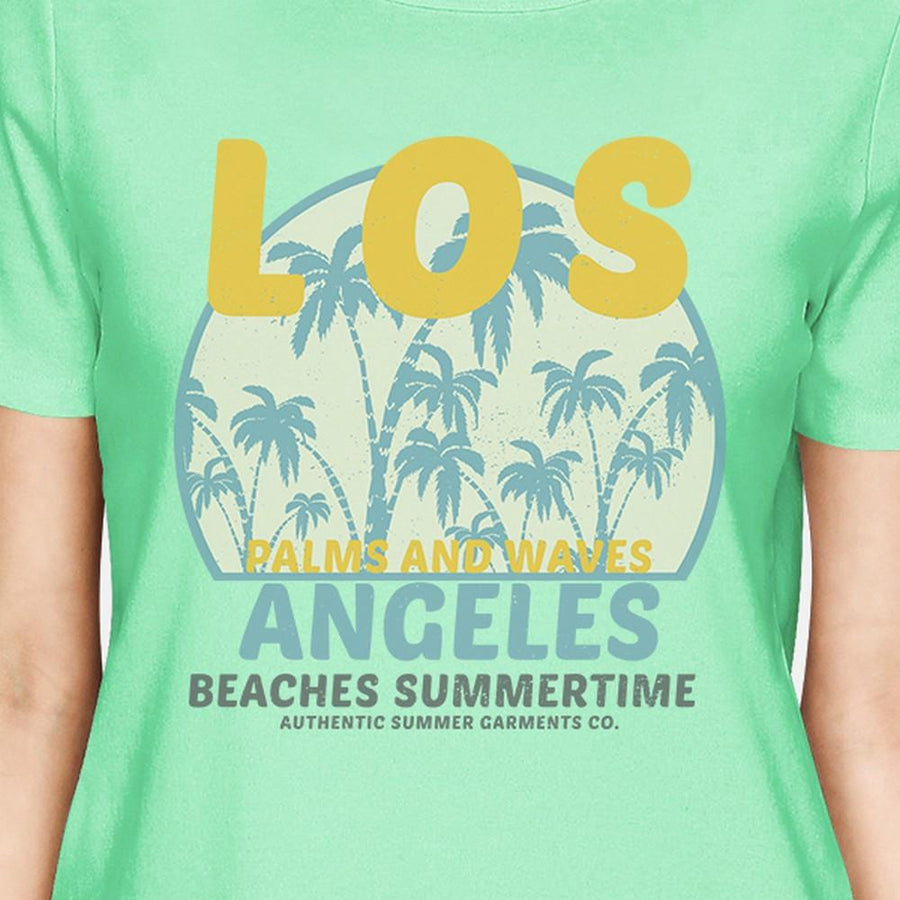 Los Angeles Beaches Summertime Womens Mint Shirt