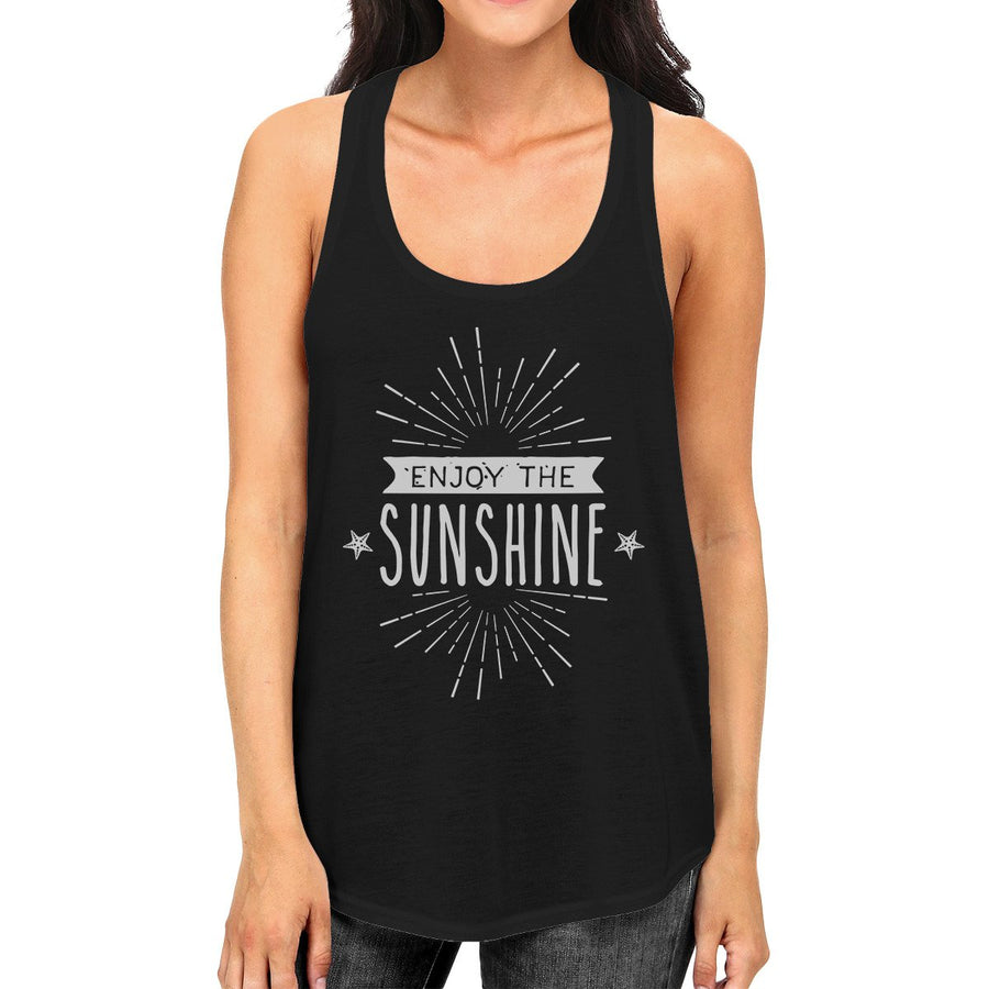 Enjoy The Sunshine Womens Black Tank Top