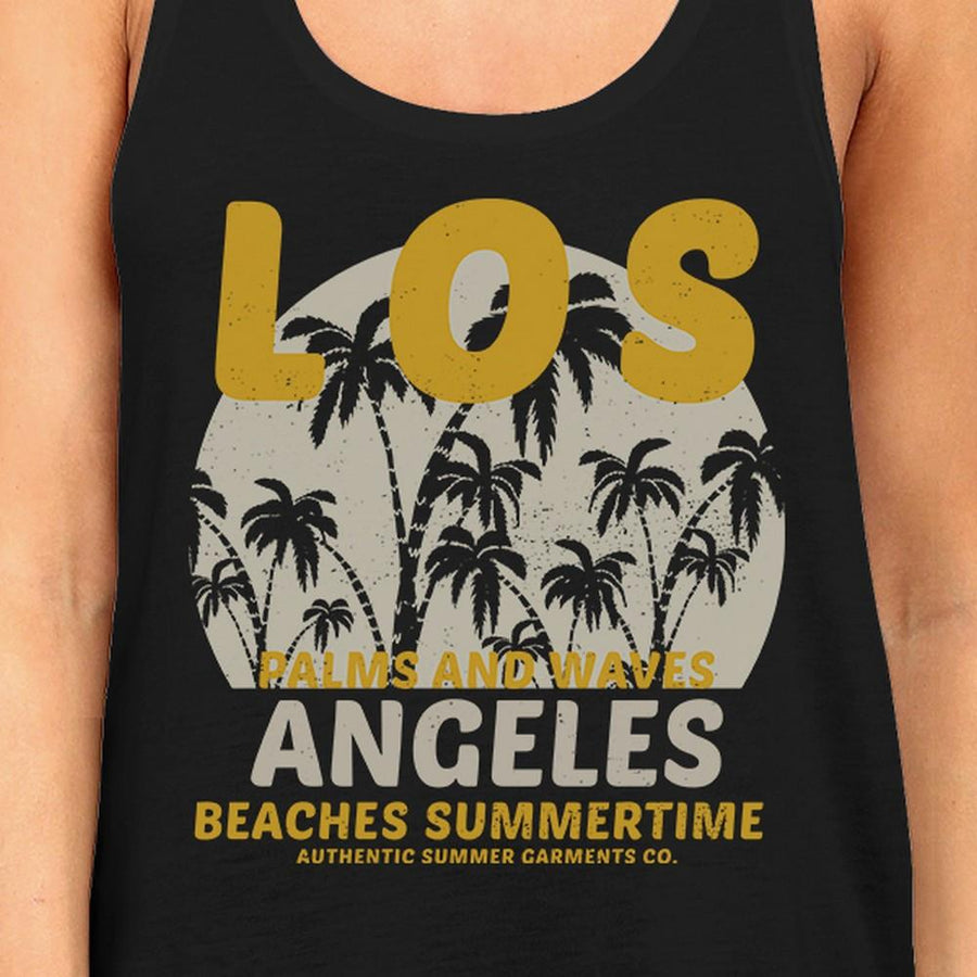 Los Angeles Beaches Summertime Womens Black Tank Top