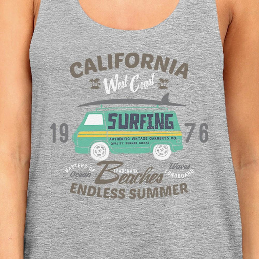 California Beaches Endless Summer Womens Grey Tank Top