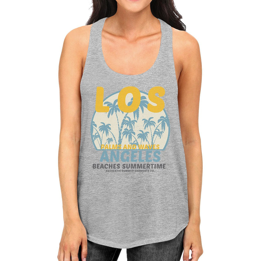 Los Angeles Beaches Summertime Womens Grey Tank Top