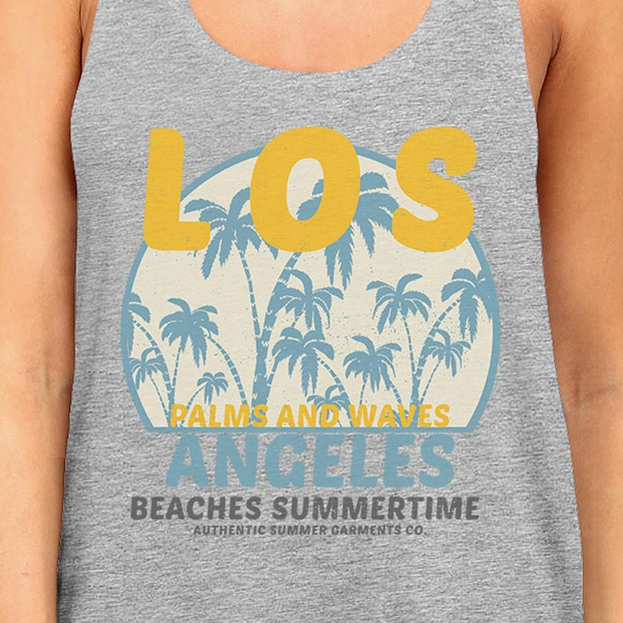 Los Angeles Beaches Summertime Womens Grey Tank Top