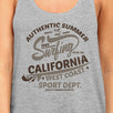 Authentic Summer Surfing California Womens Grey Tank Top