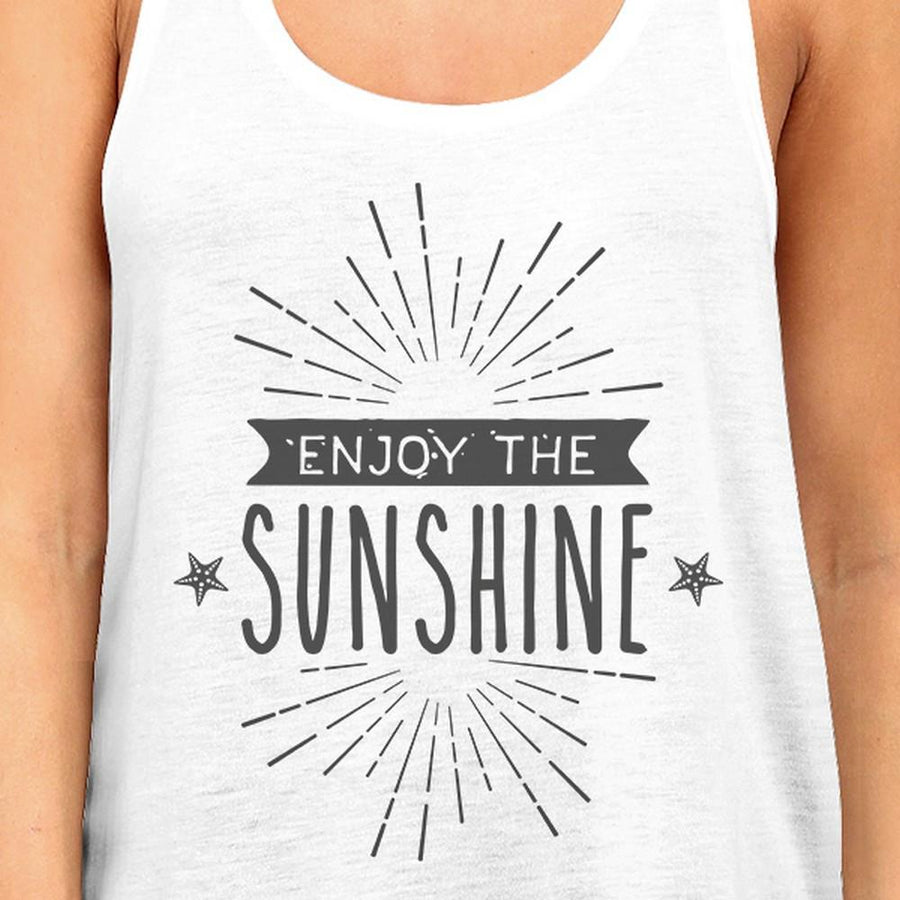 Enjoy The Sunshine Womens White Tank Top