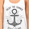 Enjoy The Summer Ocean Holiday Womens White Tank Top