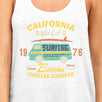 California Beaches Endless Summer Womens White Tank Top