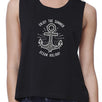 Enjoy The Summer Ocean Holiday Womens Black Crop Top