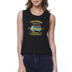 California Beaches Endless Summer Womens Black Crop Top