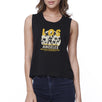 Los Angeles Beaches Summertime Womens Black Crop Top