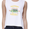 California Beaches Endless Summer Womens White Crop Top