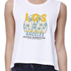 Los Angeles Beaches Summertime Womens White Crop Top