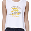 Authentic Summer Surfing California Womens White Crop Top