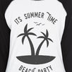 It's Summer Time Beach Party Womens Black And White Baseball Shirt