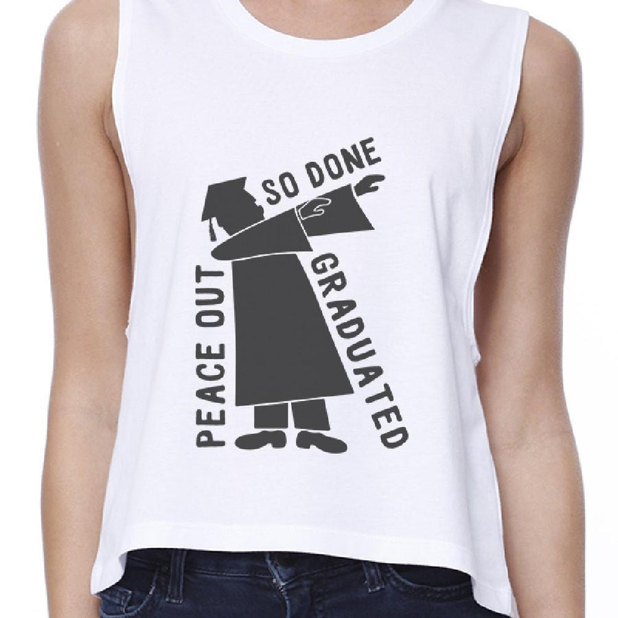 Graduated Dab Dance Womens White Crop Top