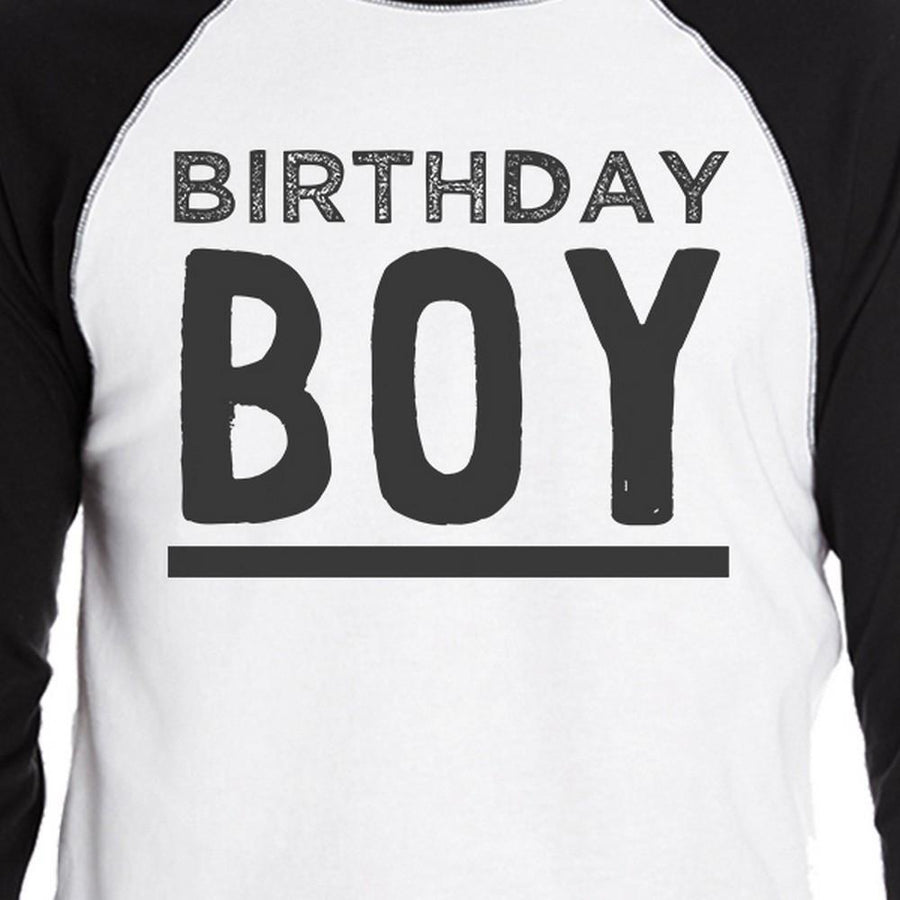 Birthday Boy Mens Black And White Baseball Shirt