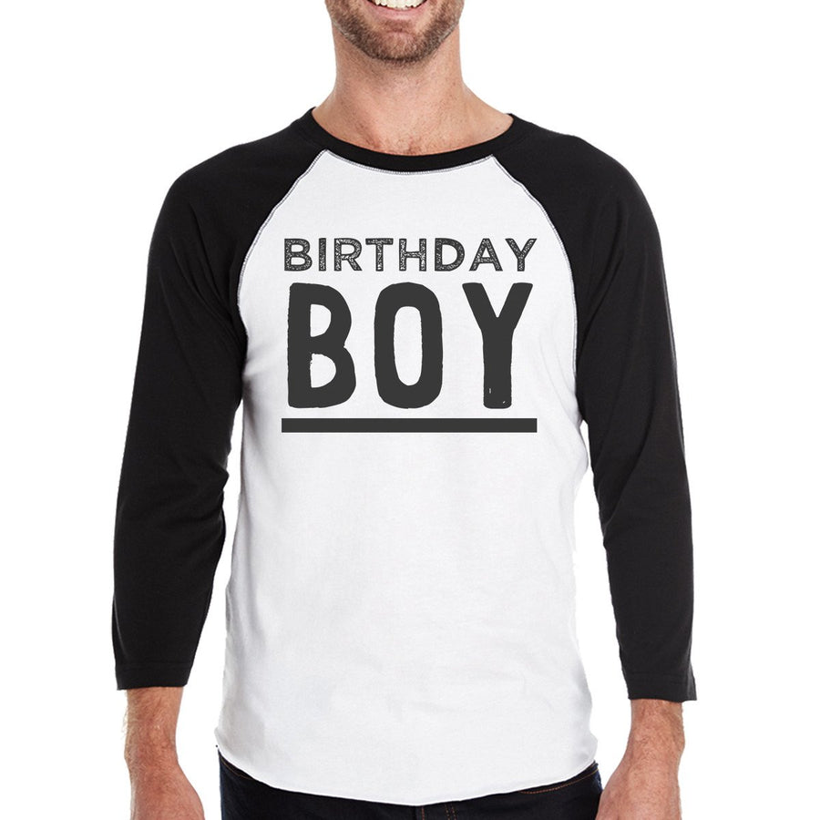 Birthday Boy Mens Black And White Baseball Shirt