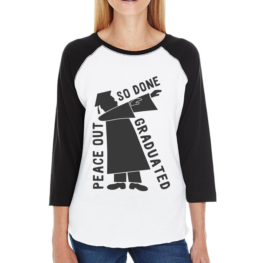 Graduated Dab Dance Womens Black And White Baseball Shirt