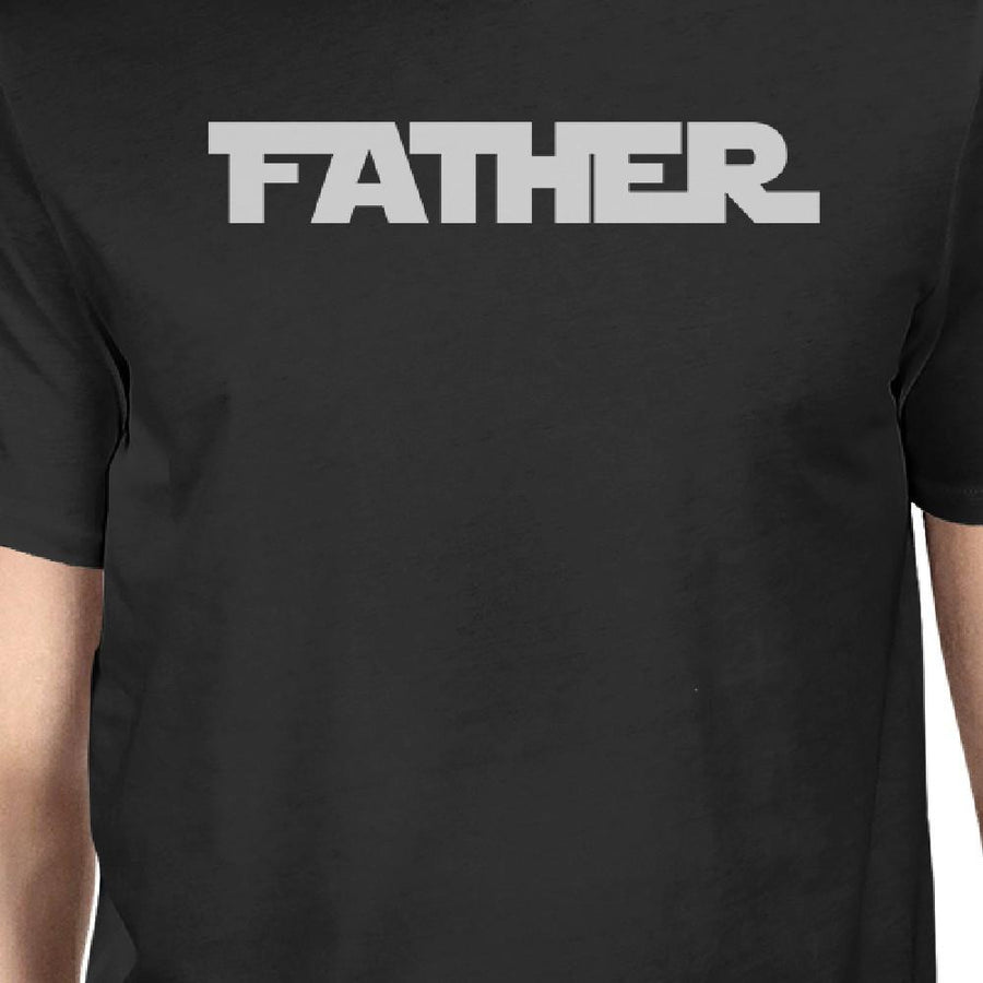 Father Son Star Battle Theme Dad and Baby Matching Black Shirts