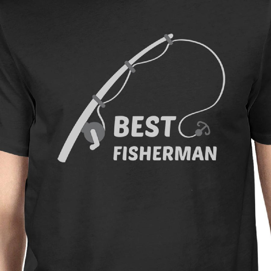 Best Fisherman Cutest Catch Dad and Baby Matching Black Shirts