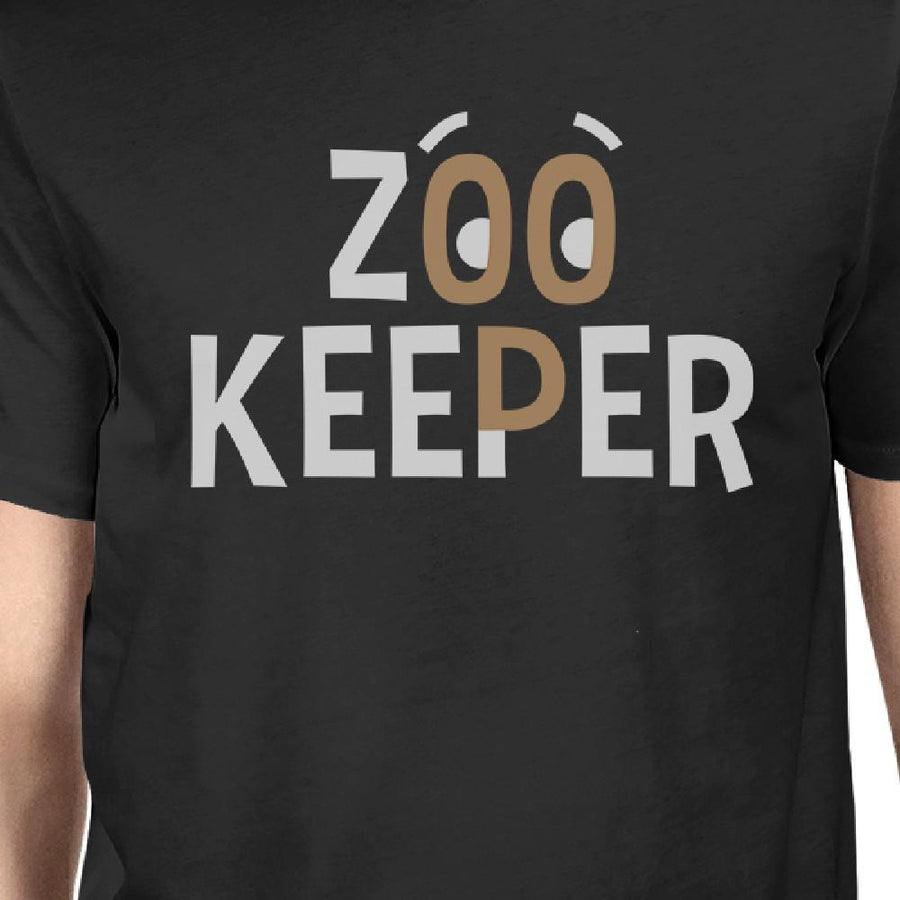 Zoo Keeper Monkey Dad and Baby Matching Black Shirts