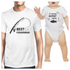 Best Fisherman Cutest Catch Dad and Baby Matching White Shirts