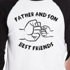 Father And Son Best Friends Fist Pound Dad and Baby Matching Black And White Baseball Shirts