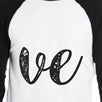 Love Heart Family-Dad Mens Black And White Baseball Shirt