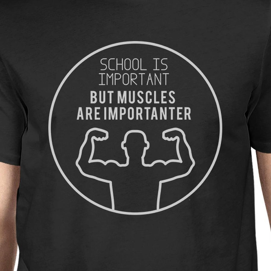 Muscles Are Importanter Mens Black Shirt