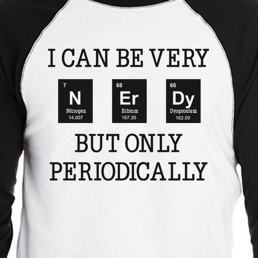 Nerdy Periodically Mens Black And White Baseball Shirt