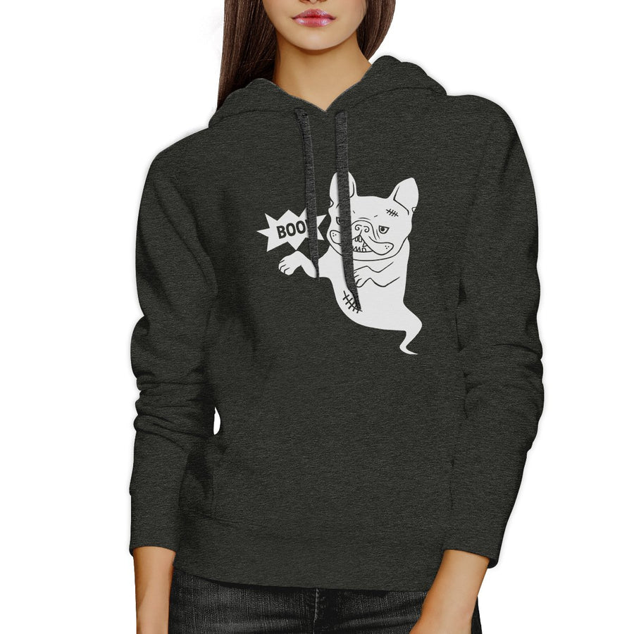 Boo French Bulldog Ghost Dark Grey Hoodie