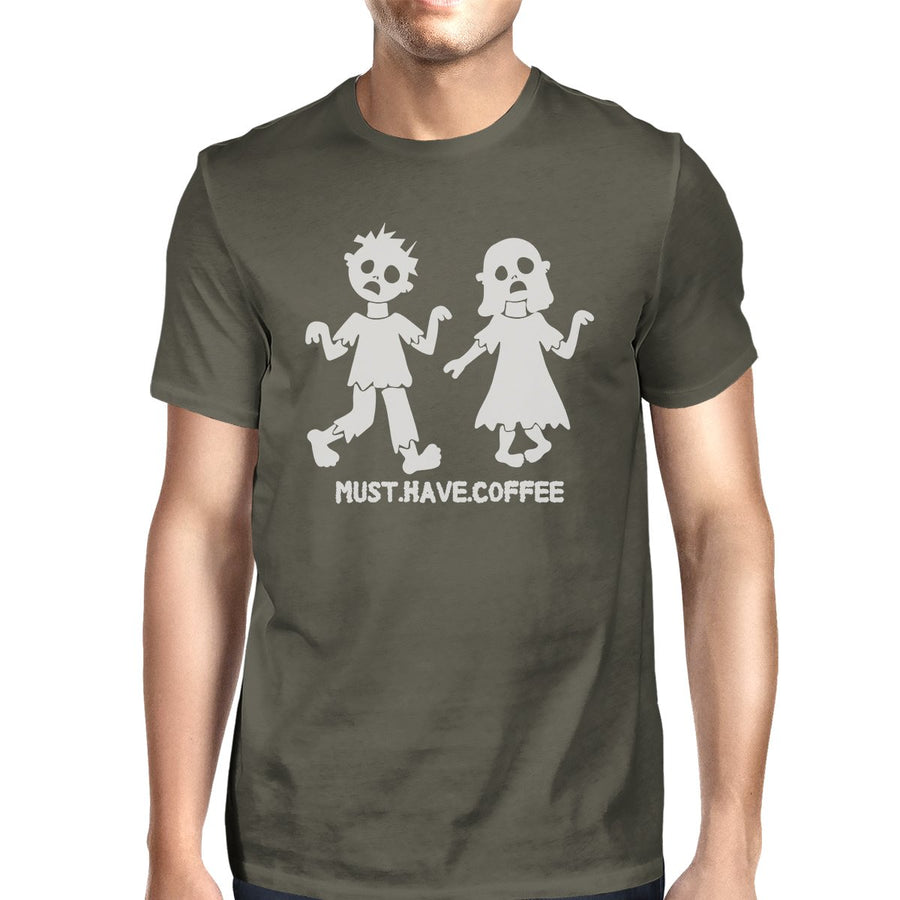 Must Have Coffee Zombies Mens Dark Grey Shirt