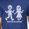 Must Have Coffee Zombies Mens Royal Blue Shirt