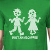 Must Have Coffee Zombies Mens Green Shirt