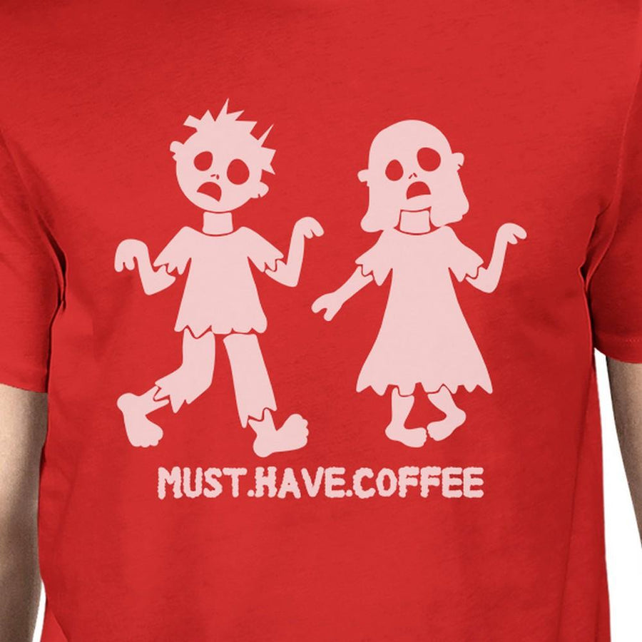 Must Have Coffee Zombies Mens Red Shirt