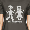 Must Have Coffee Zombies Womens Dark Grey Shirt