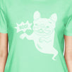 Boo French Bulldog Ghost Womens Mint Shirt