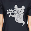 Boo French Bulldog Ghost Womens Navy Shirt