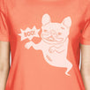 Boo French Bulldog Ghost Womens Peach Shirt