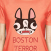 Boston Terror Terrier Womens Peach Shirt