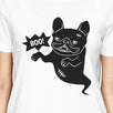 Boo French Bulldog Ghost Womens White Shirt